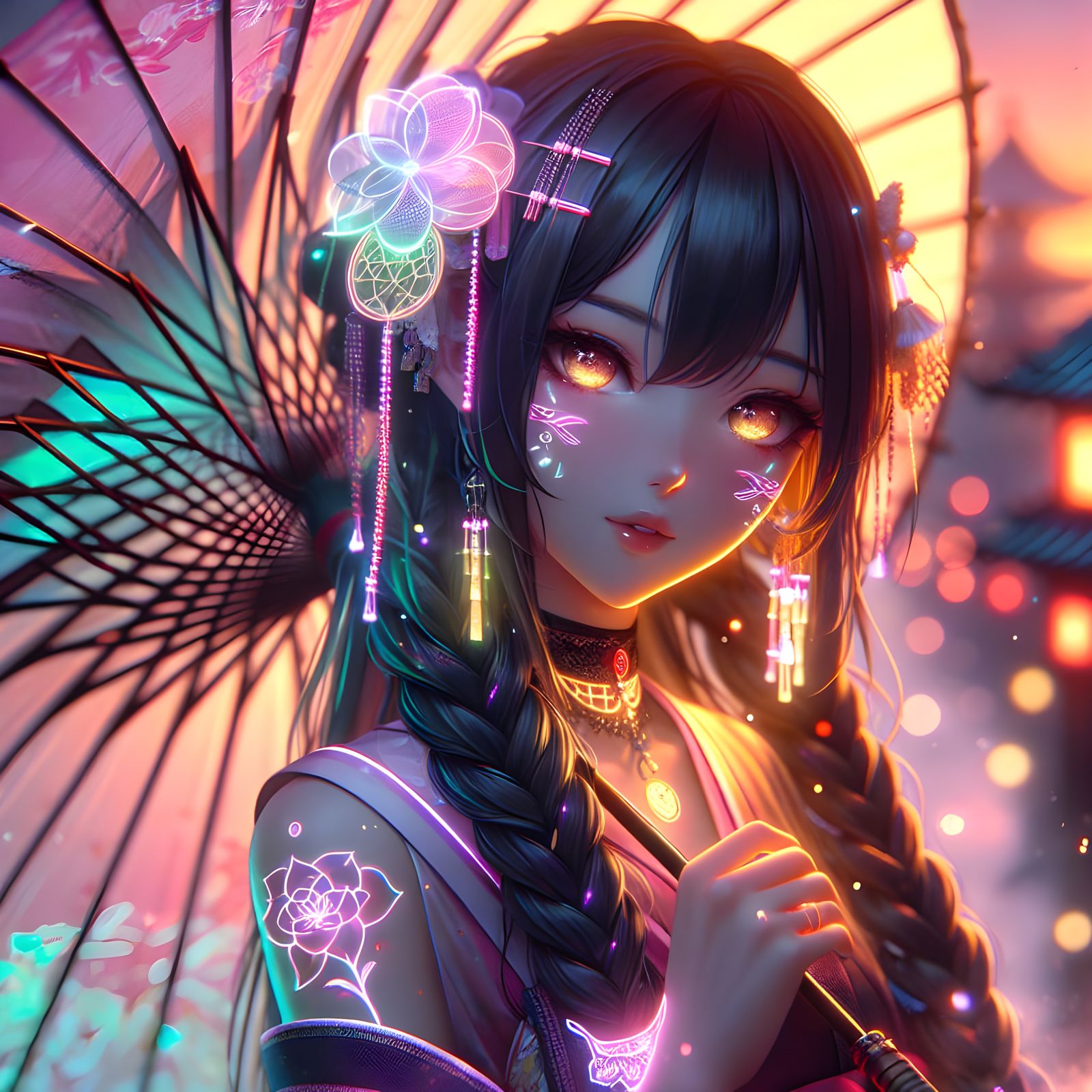 Hanna with the umbrella  by @Fischlee