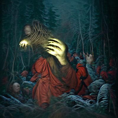 led through the woods by the hand