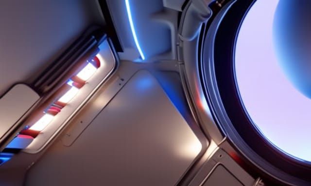 Astronaut in a space capsule, diffuse light DSLR dynamic lighting HDR ...