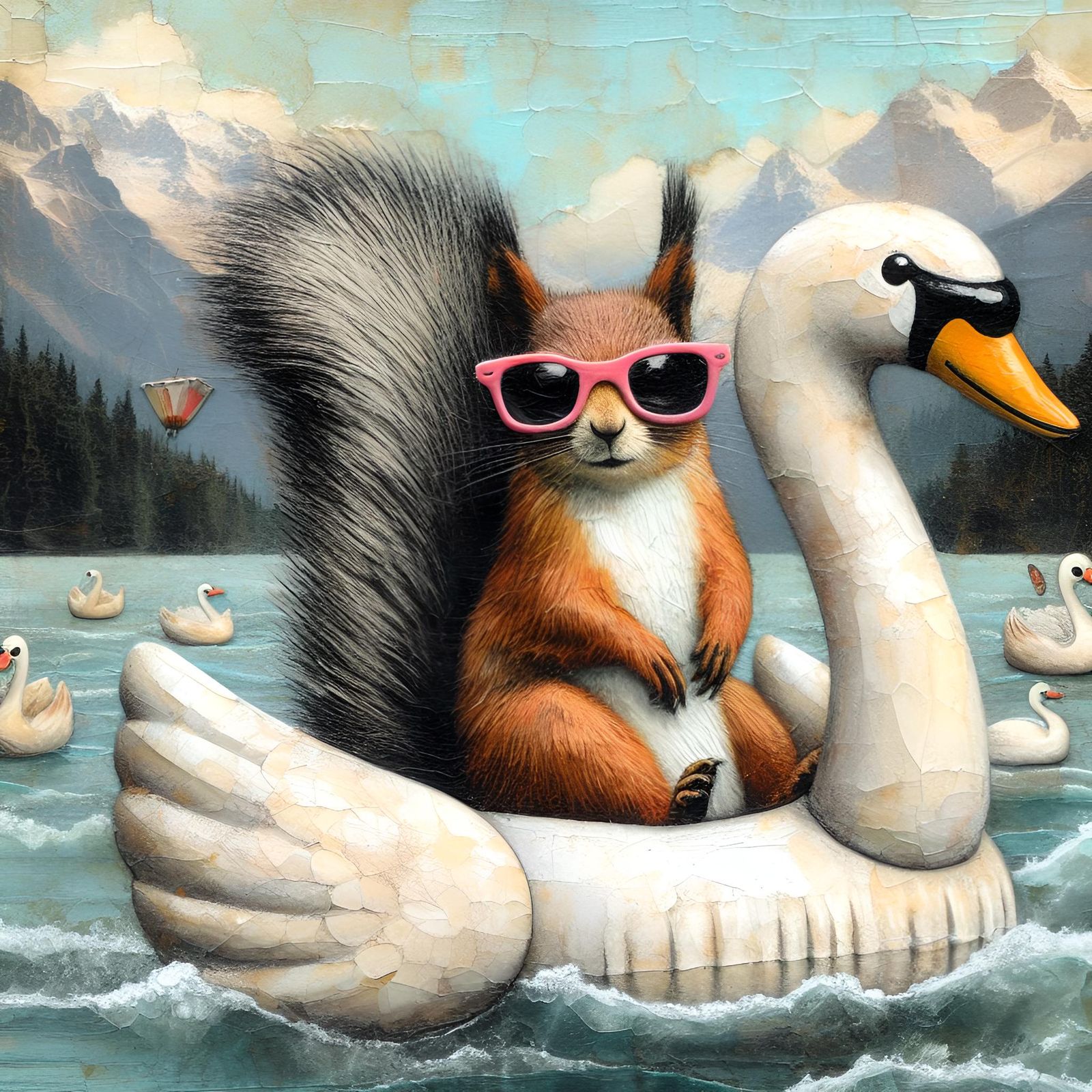 "The Swan Floatie" 🦢 feat. Squirrel 🐿️ (8)