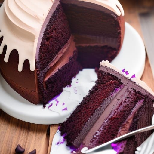 rich purple chocolate cake