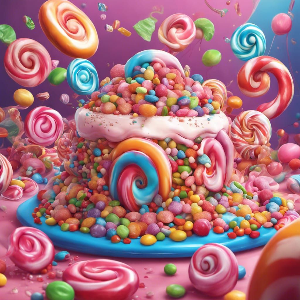 Candy Art Hot Air Balloon in Candyland Style