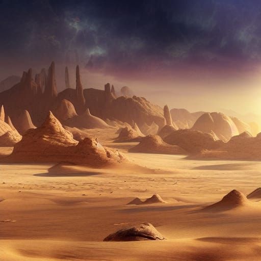 desert kingdom detailed matte painting color corrected elega...