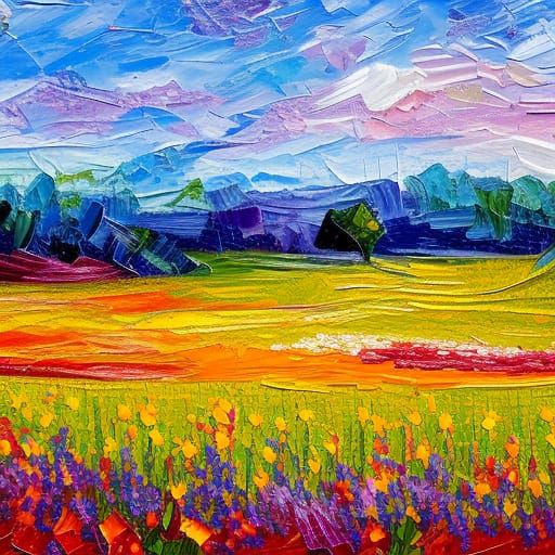a field of flowers in spring