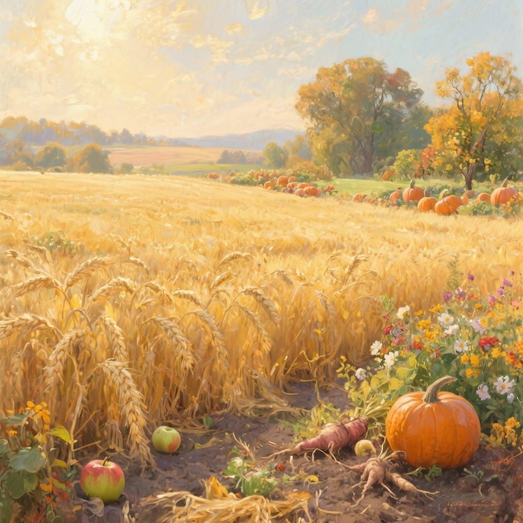 Celebrating the richness of the autumn season, when fields are full of grain & orchards overflow with apples, and gardens give their final gifts to mankind!
