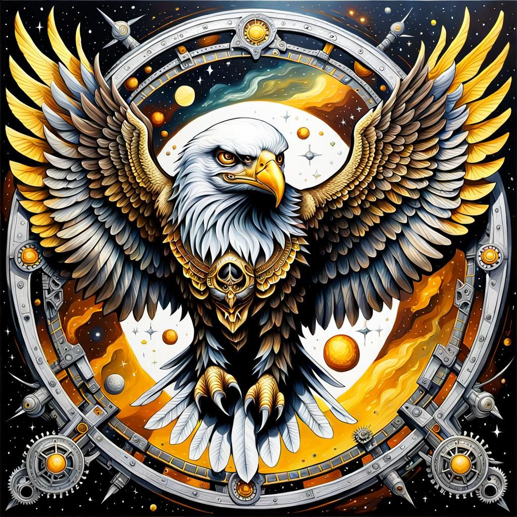 Eagle steampunk  by @Csf