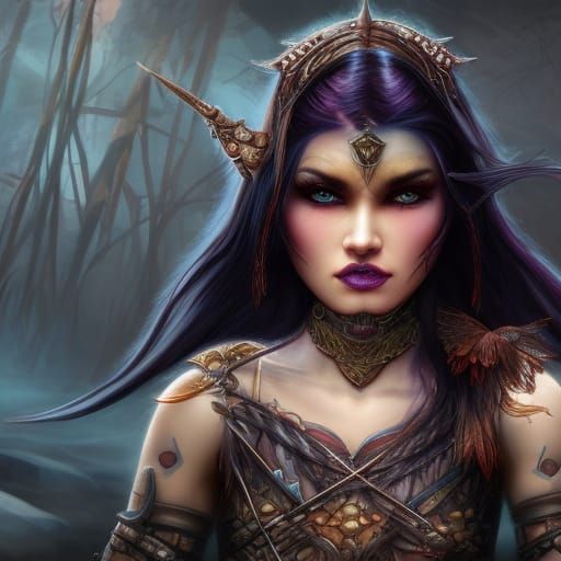 warrior princess fantasy dark hair - AI Generated Artwork - NightCafe ...