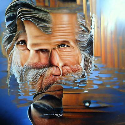 Jeff Bridges is handsome for an old guy detailed painting ph...
