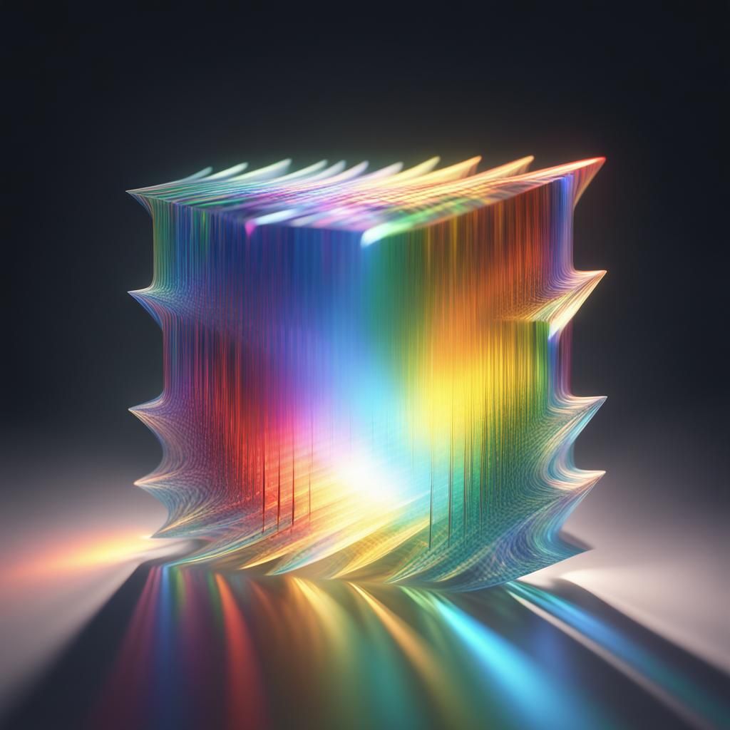 Rainbow Plastic Particle: Translucent Fractal Light Beams