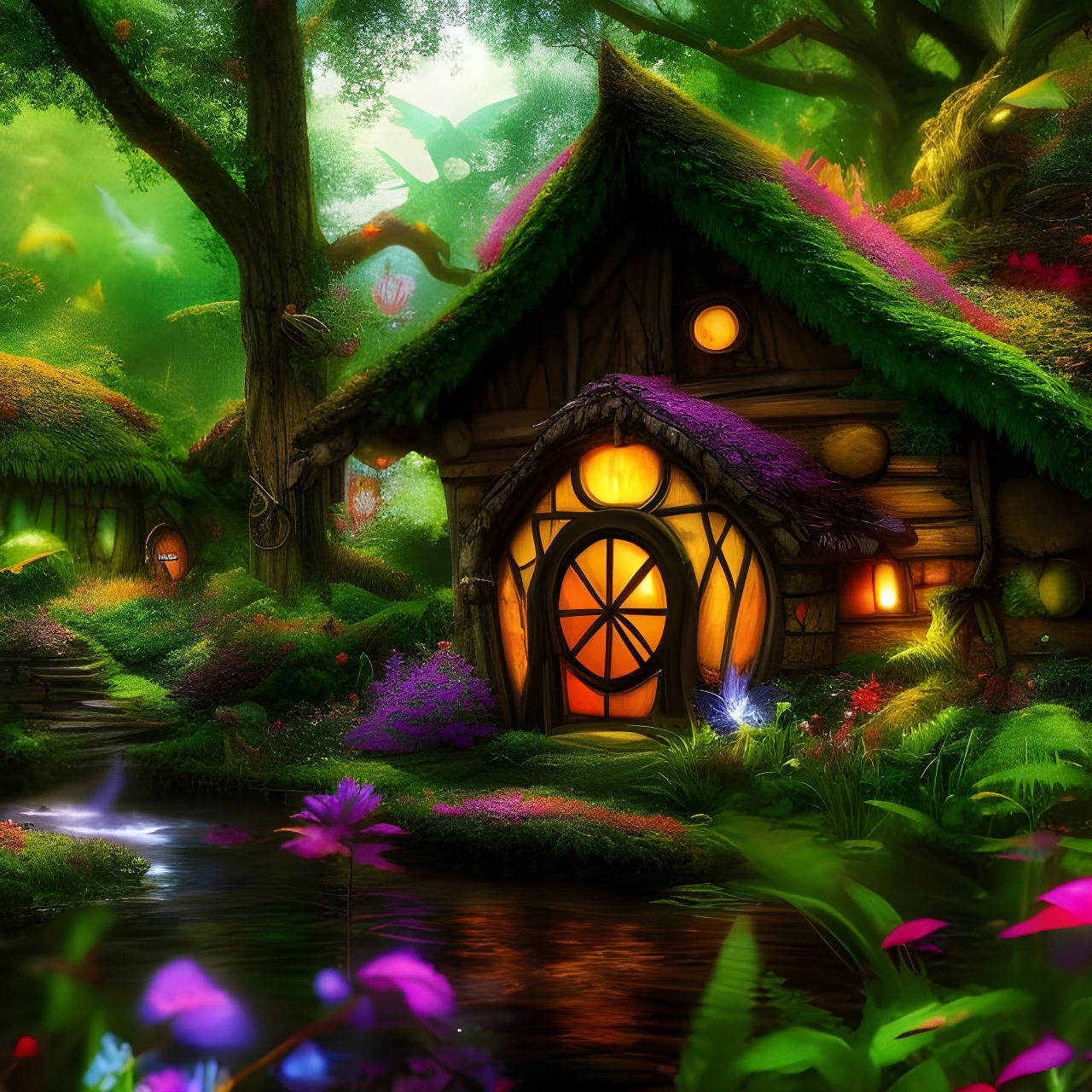 Fantastical faerie house - AI Generated Artwork - NightCafe Creator