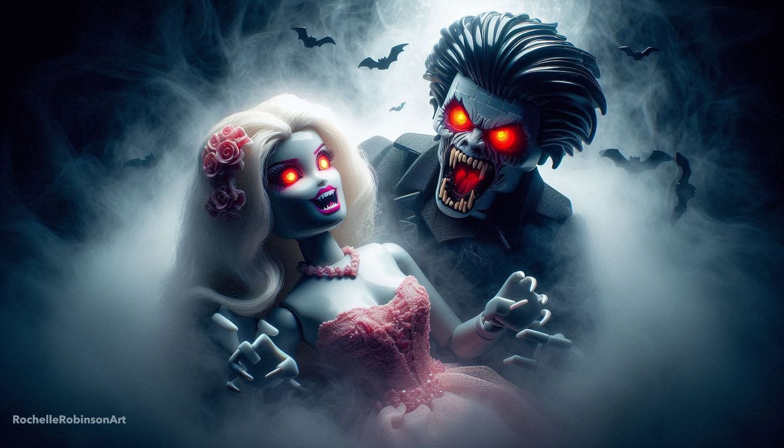 Barbie and Vampire -  Lego Art