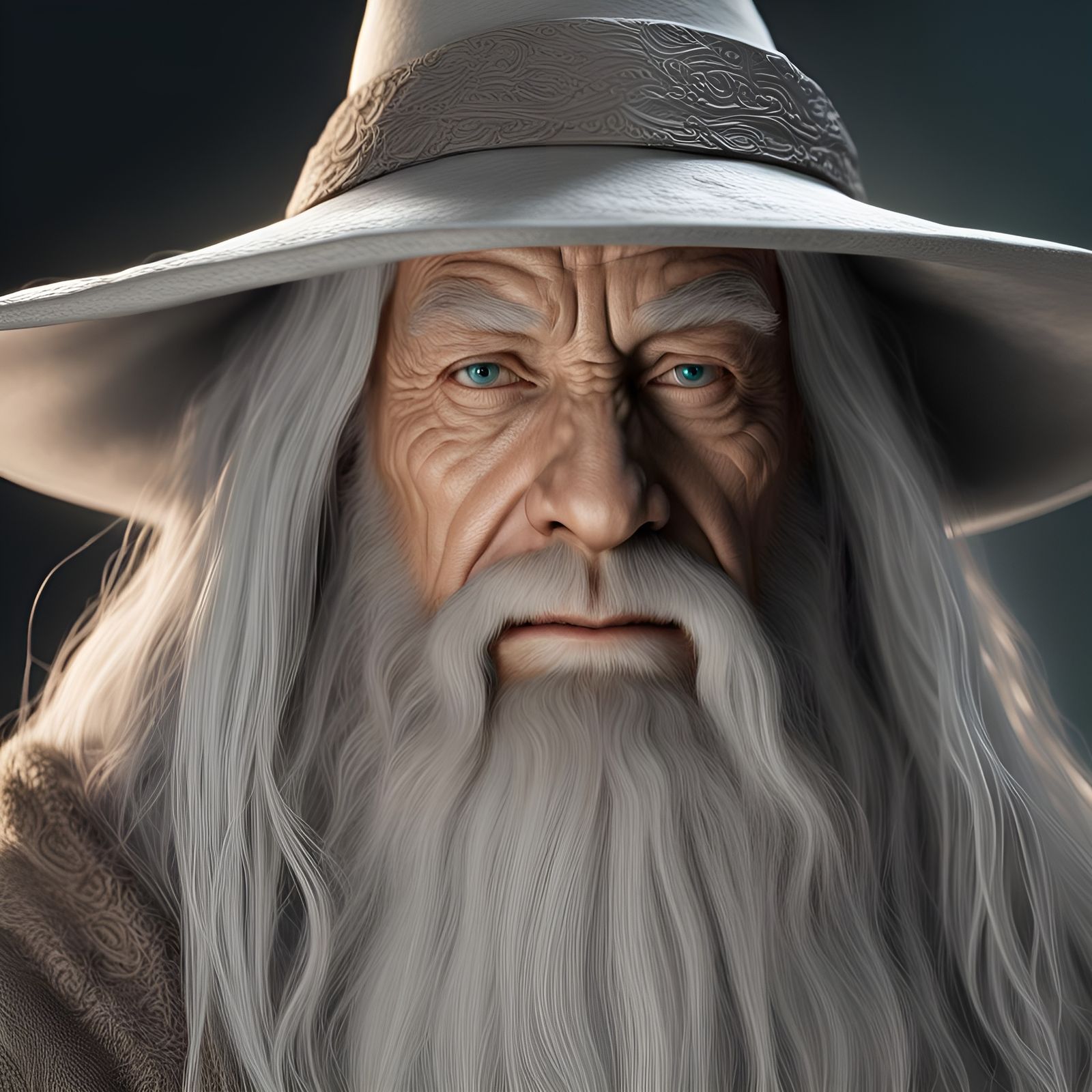 (( a close portrait of an amazingly beautifully authentic Gandalf the ...