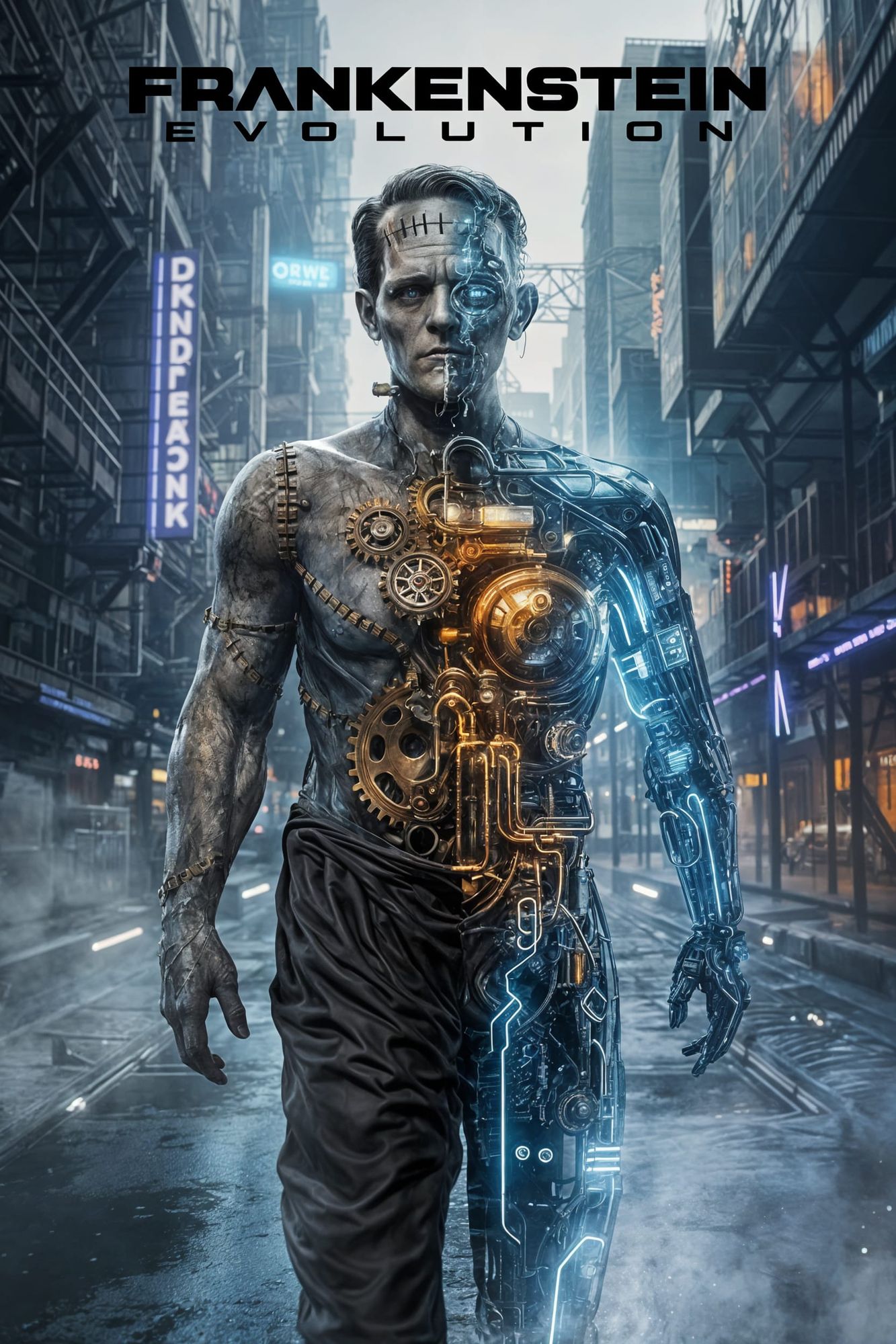 Frankenstein's monster is dressed as  the Necromancer, 