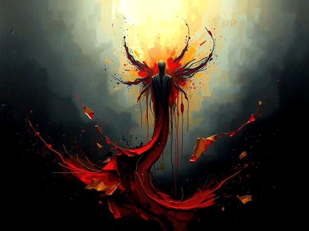 Dark Abstract Oil Painting: Exploring the Subconscious Mind