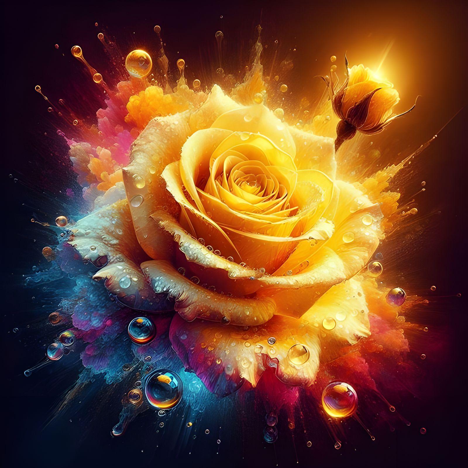 Prismatic Rose - AI Generated Artwork - NightCafe Creator