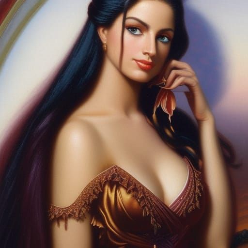 gorgeous and very attractive female model, full-body abstrac...