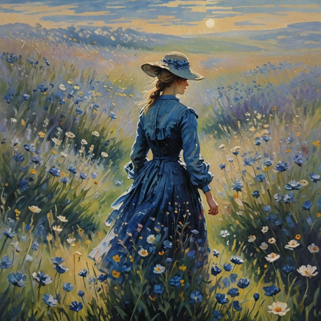 vibrant  dark blue flower meadow  by @Candace Martin-Skipper