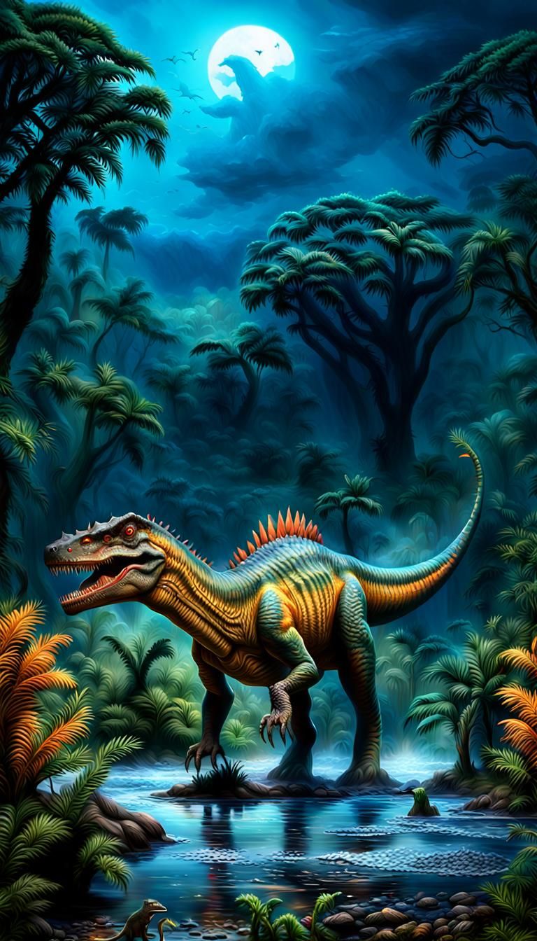 Prehistoric Scene - AI Generated Artwork - NightCafe Creator