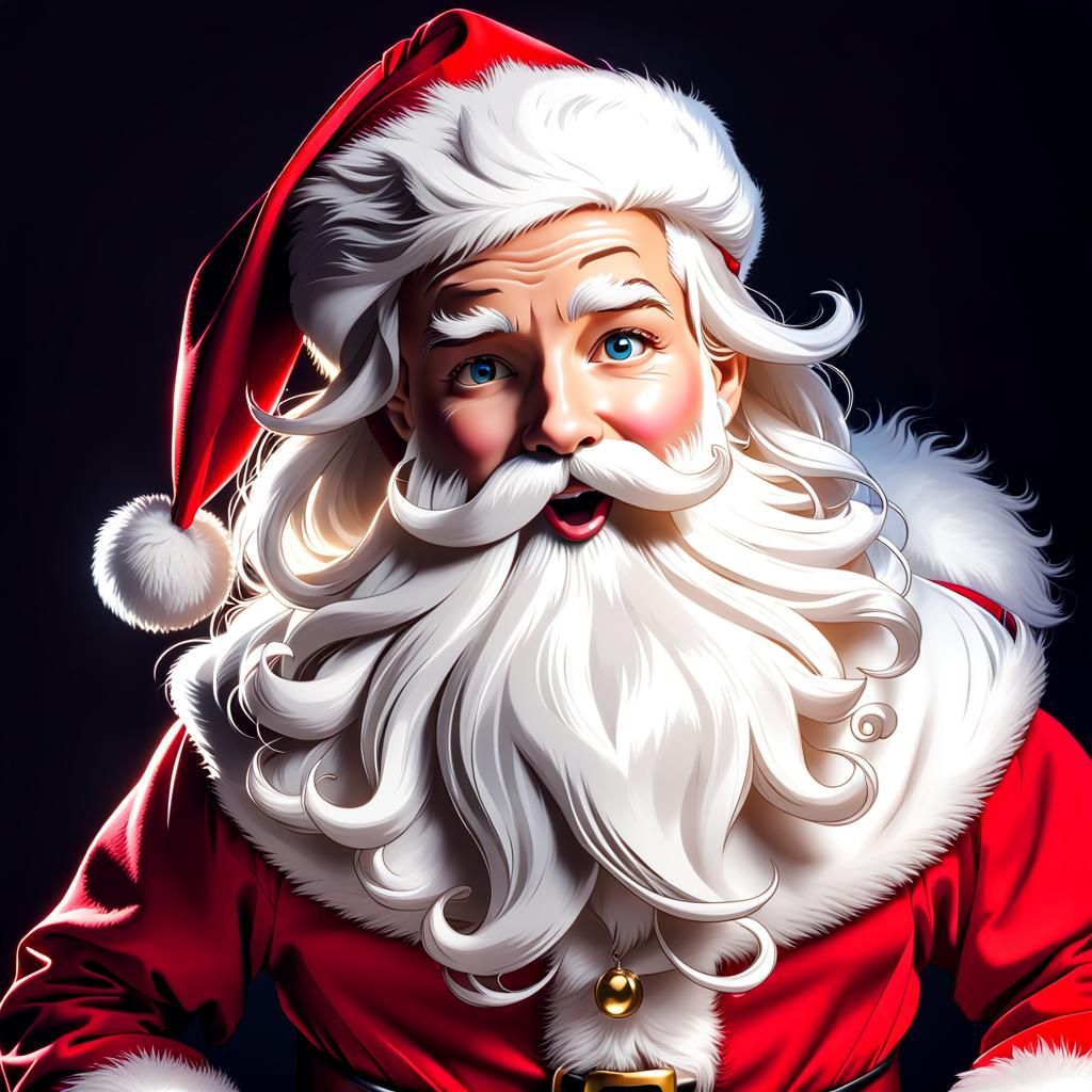 Santa Claus::big fluffy white beard::candycore::playful::whi...
