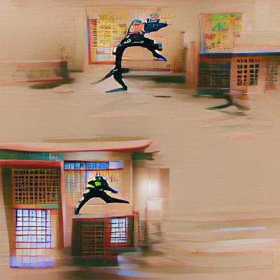 Jump up kick back whip around and spin