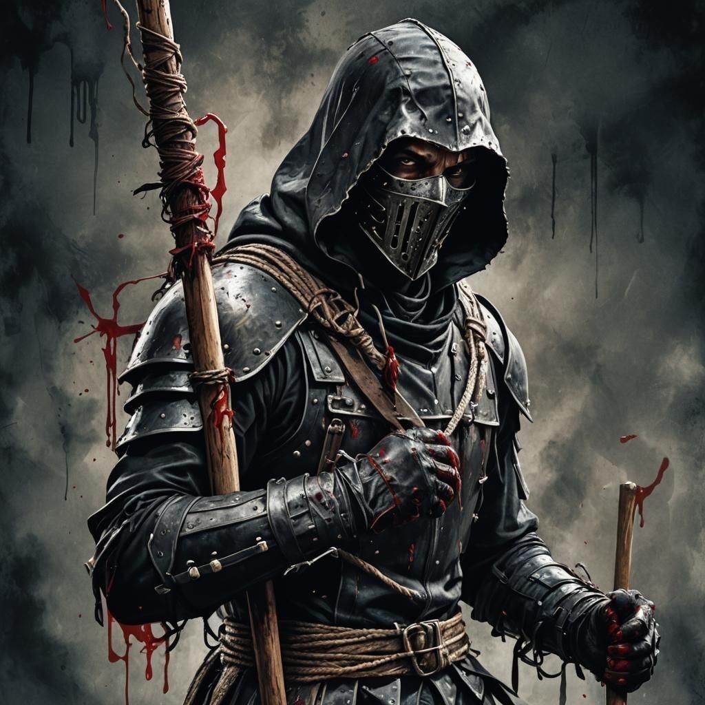 A monk-class batman in the medieval period.