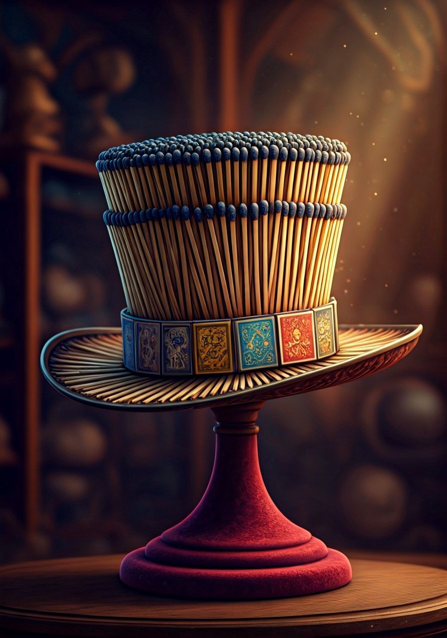 Top Hat made of matches and matchboxes  by @Tolino