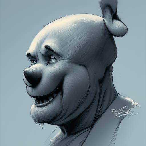 Nasty scary winnie the pooh man.