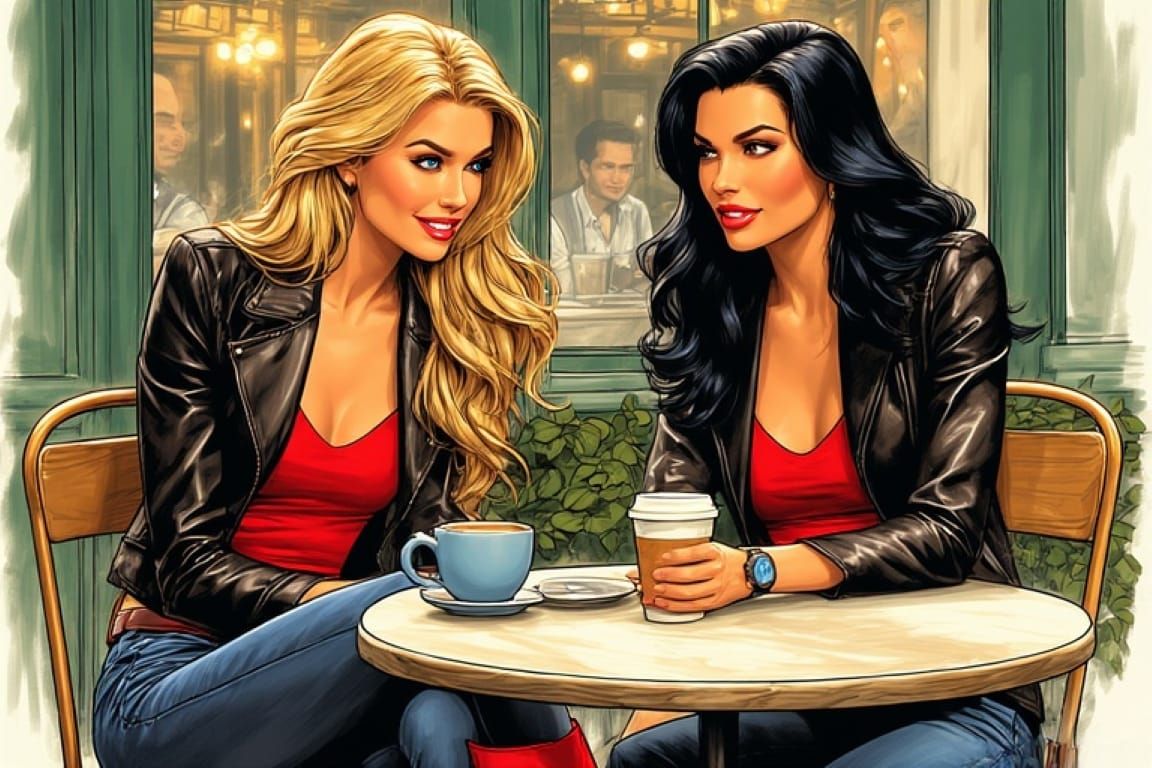 Kara Zor-El and Diana Prince Have Coffee