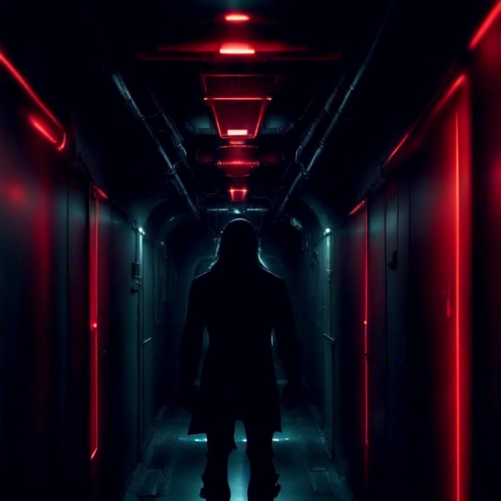 Dark Corridor 616 ⚙️ Creepy Silhouette Portrait