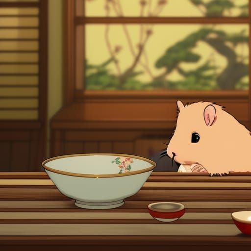 Hamster Happy Kawaii Chibi Anime Kanji Japanese