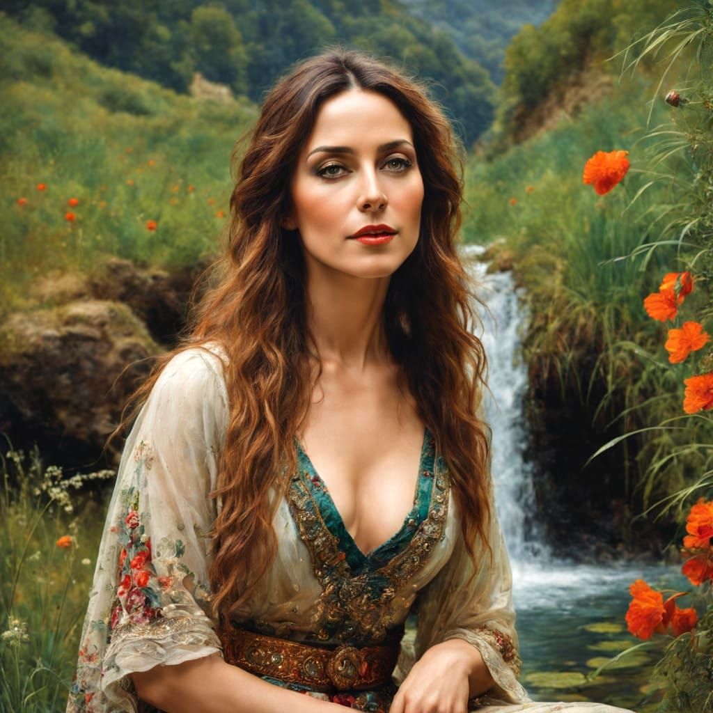 Sensual Portrait of a Charismatic Lady in Hyperrealistic Sty...