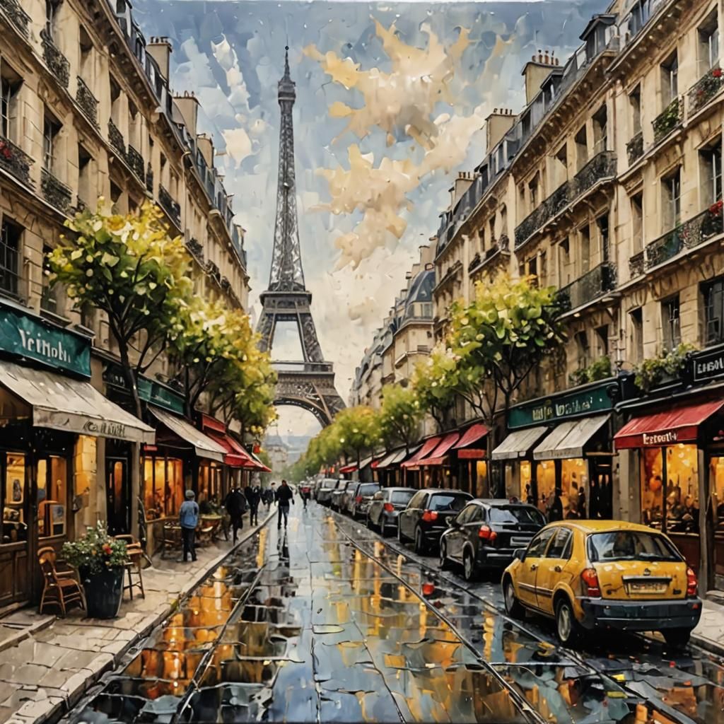 Stunning Impasto Encaustic Paris Hyperrealistic   by @Angel