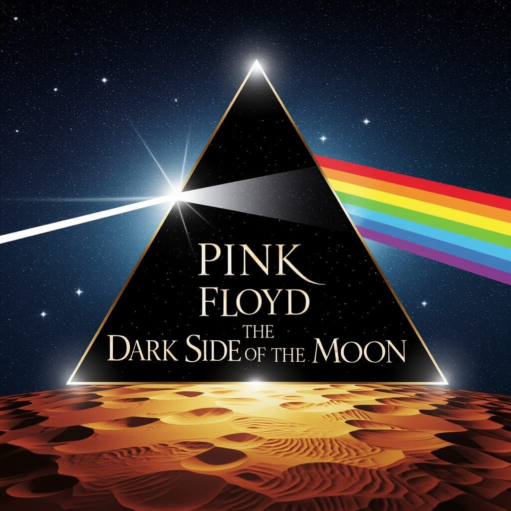Pink Floyd ,Dark Side of the Moon, Classic Prism  by @AiDigitalArt