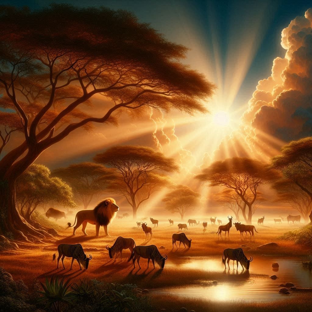 African Wildlife under stunning light rays (1)
