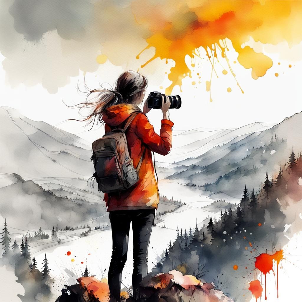 I love photographing mountain views  by @Cute dog