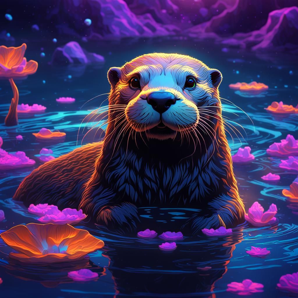 a floating otter - AI Generated Artwork - NightCafe Creator