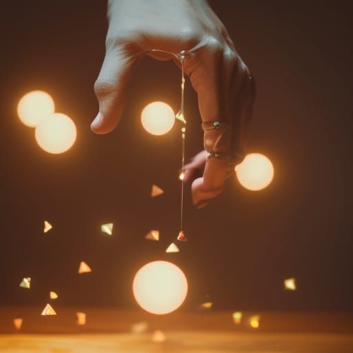 hand juggling crystal orbs. AI Generated Artwork NightCafe Creator