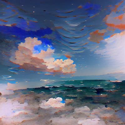 The sky mixed with the sea