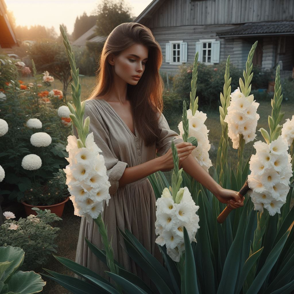Girl and flowers