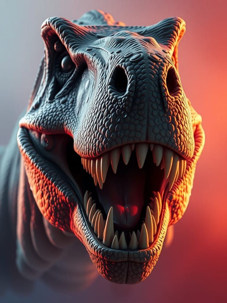 T-Rex Looking into Lens of Camera  by @Blue Nosed
