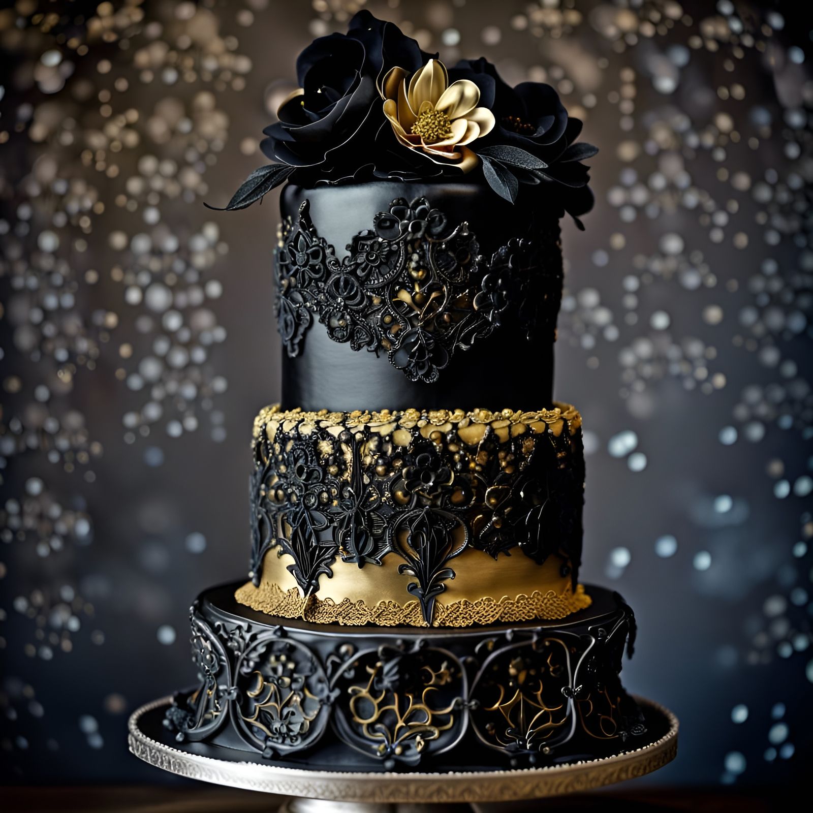 🖤🦇Gothic Wedding Cake 🦇🖤  by @Nymphadorah23