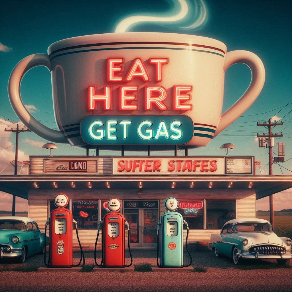 Roadside Diner and Gas Station