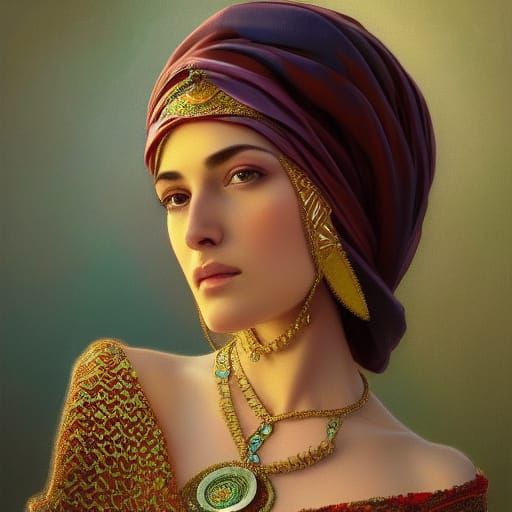 Azerbaijani Woman In Traditional Attire