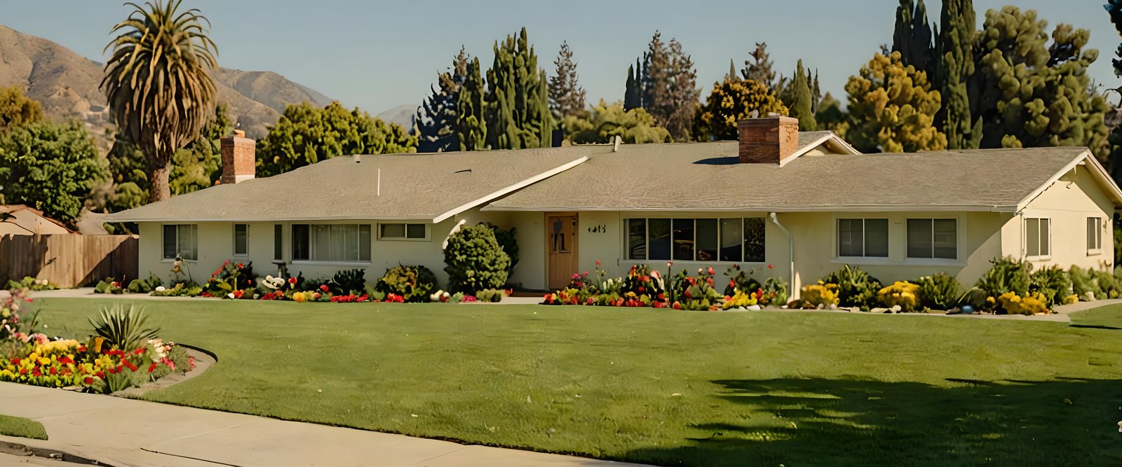 Yellow Cinderella estates 1950’s ranch style home Los Angele...