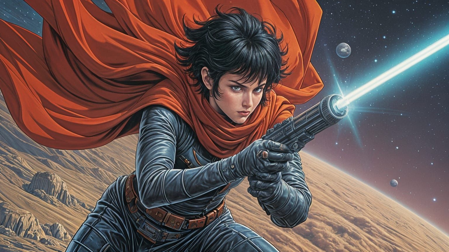 dashing space rogue, coming from a baroque alien space empir...
