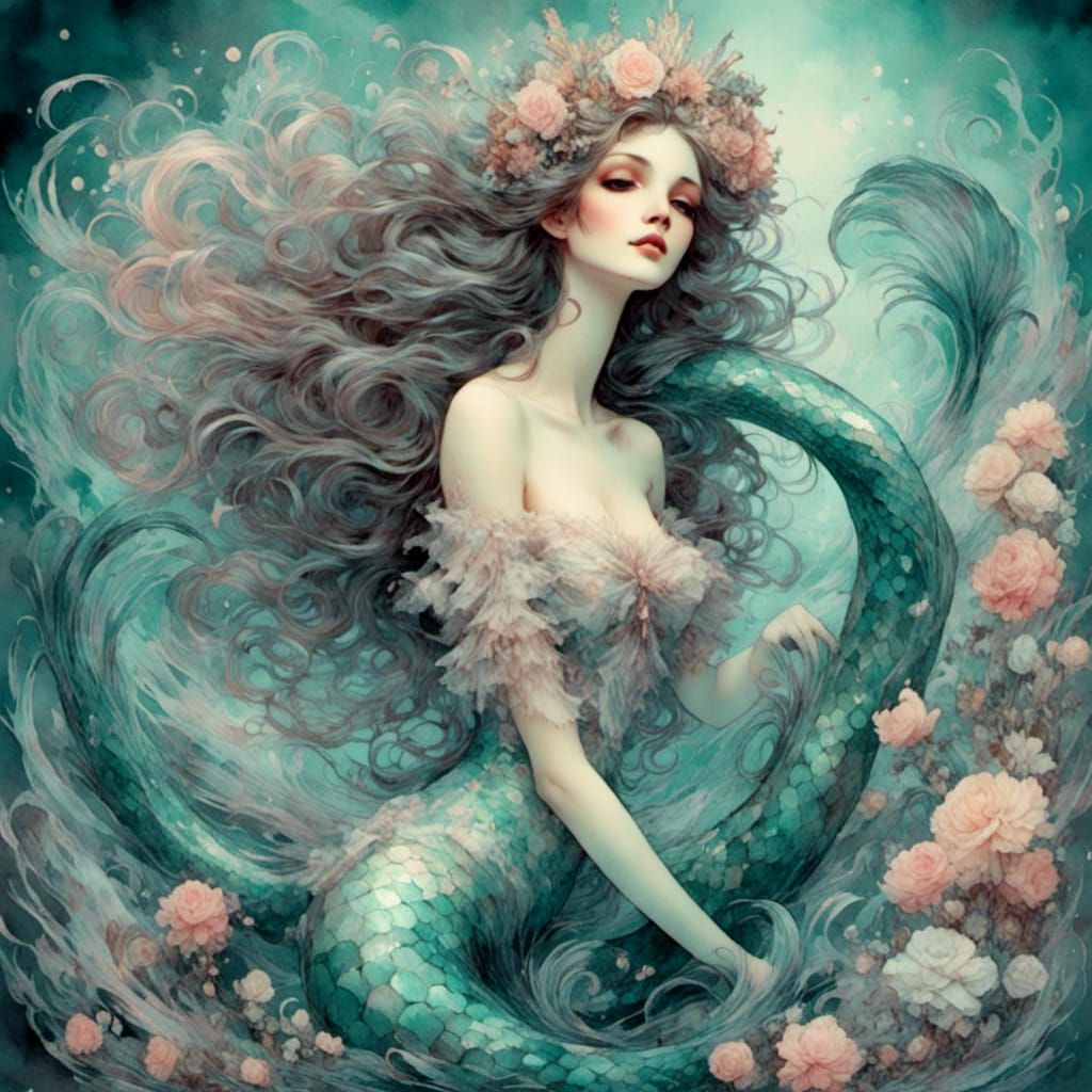 <lora:Victorian Watercolor:1.0> Mermaid
