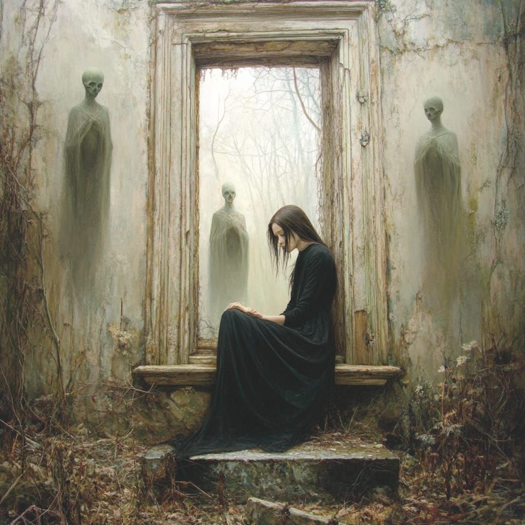 Fantasy Inside Nothingness Elements Lifeform Under Astral Reality Tombstone