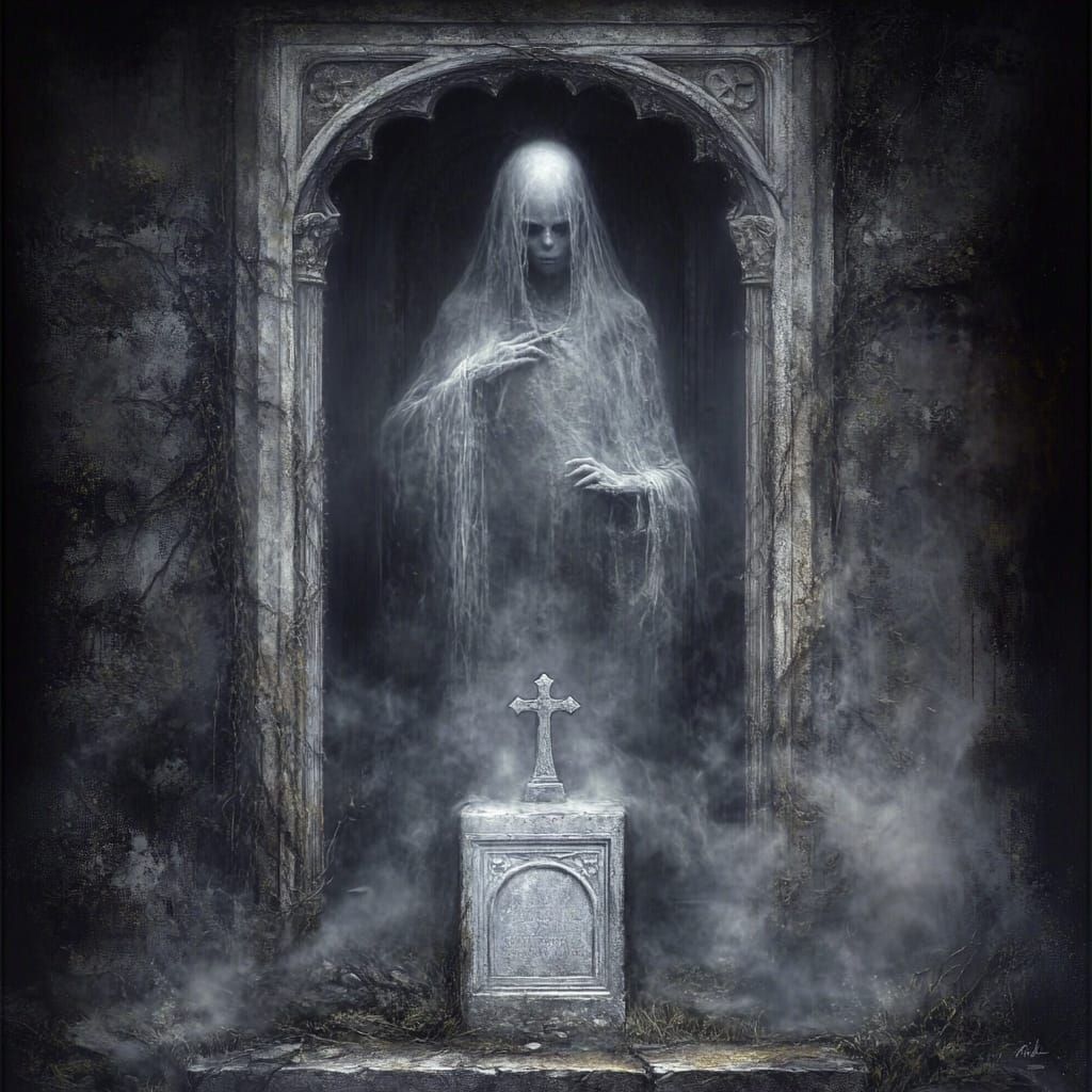 Fantasy Inside Nothingness Elements Lifeform Under Astral Reality Tombstone