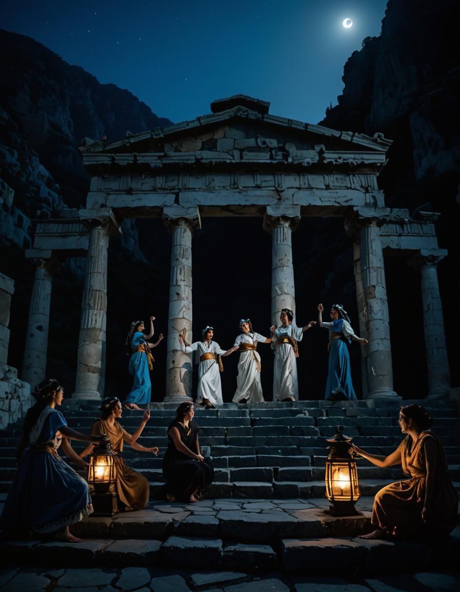 impressionist "Visualize an ancient Greek temple set at the ...