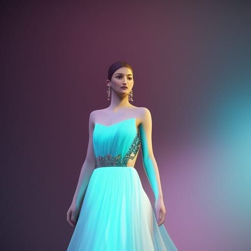 showing her new dress